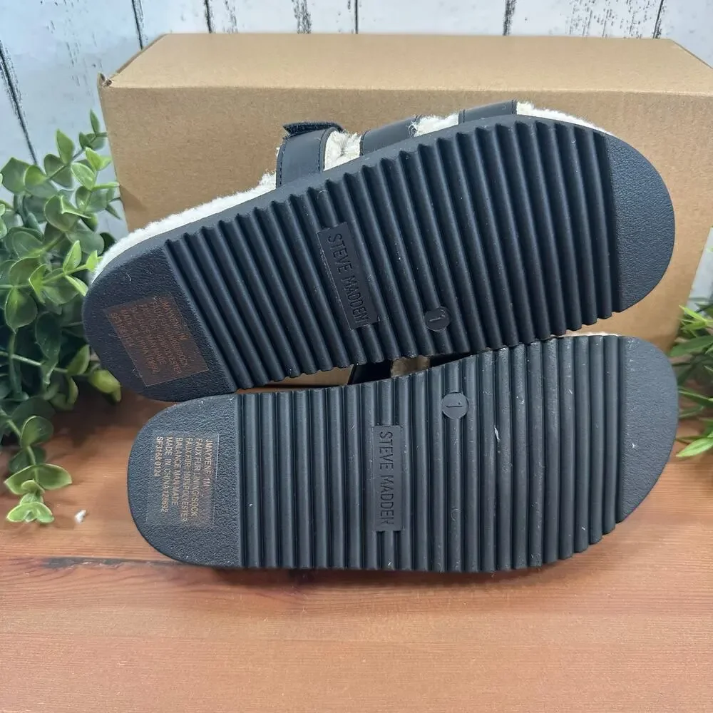 Steve‎ Madden Girls Mayven Flat Sandals Black Size 1